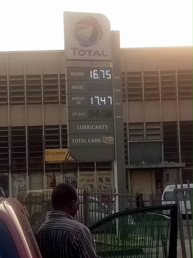 Service Station showing fuel price increase