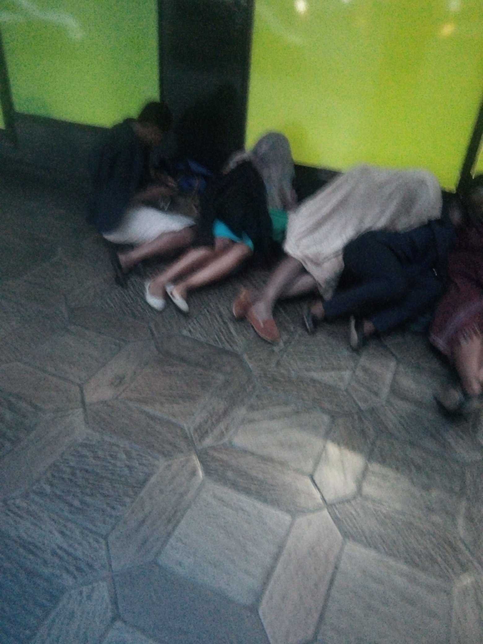 Bank Workers Sleep In The Street