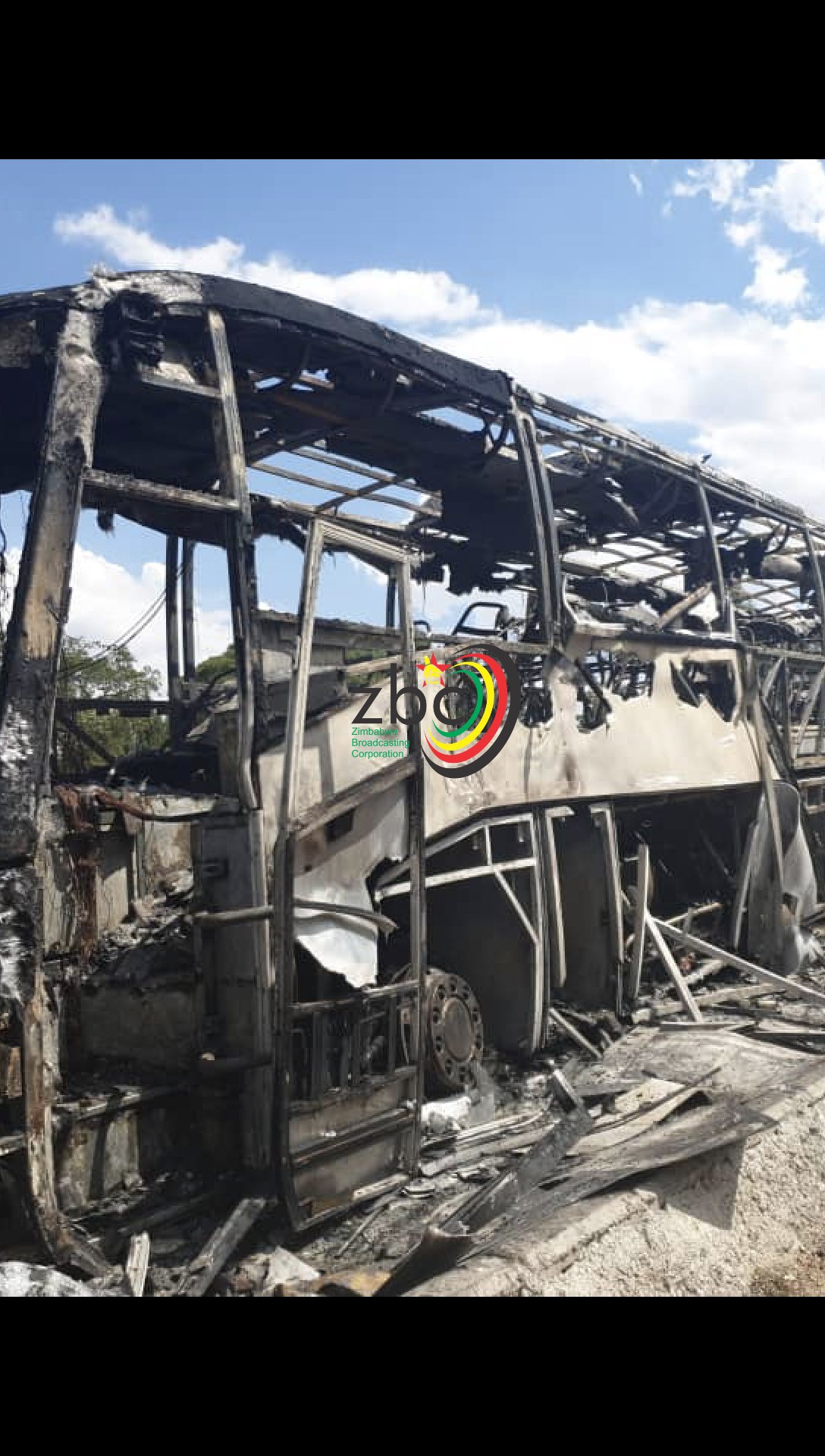 Cross Border bus burnt to ashes as mechanical fault sparks fire