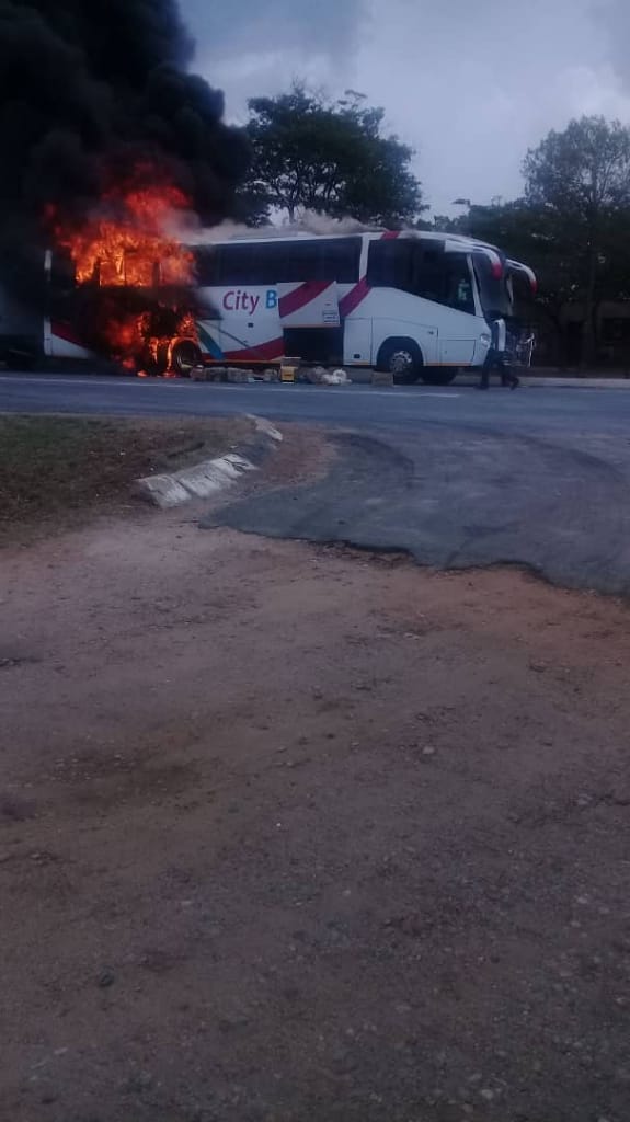 Cross Border bus burnt to ashes as mechanical fault sparks fire
