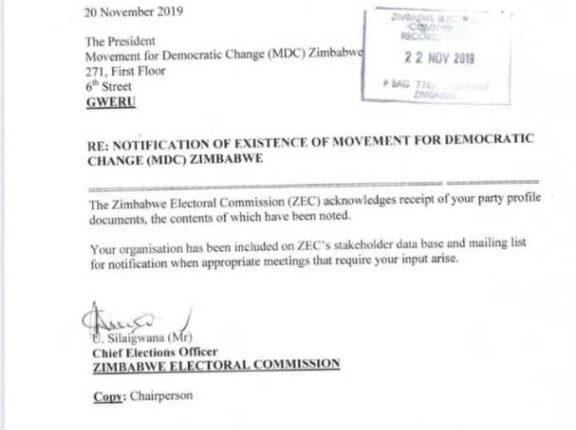'MDC Zimbabwe' surfaces