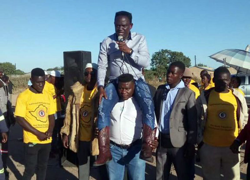 Kwekwe MP Notorious for holding rally on bouncer's shoulders