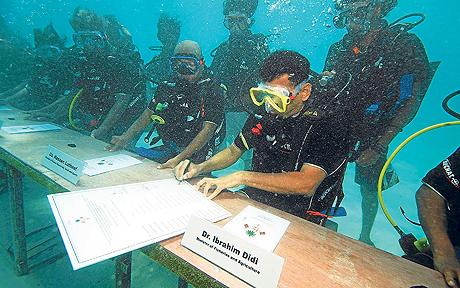 Cabinet Meeting Underwater