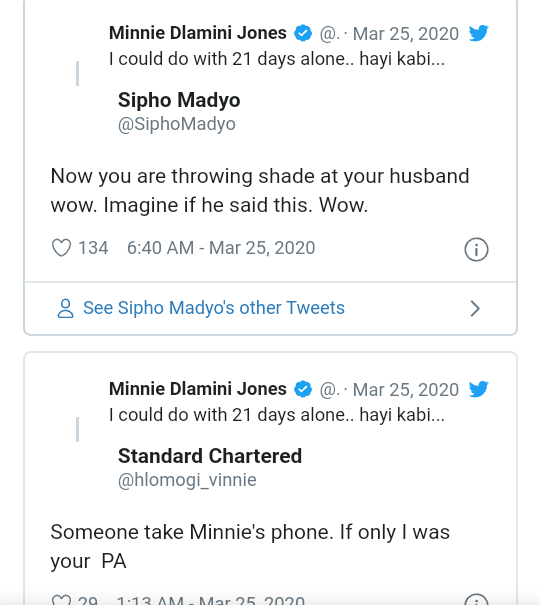 Minnie Dlamini Snubs Husband
