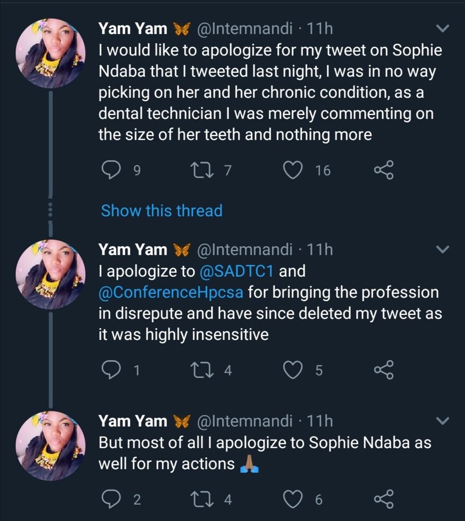Sophie Ndaba's teeth mocked