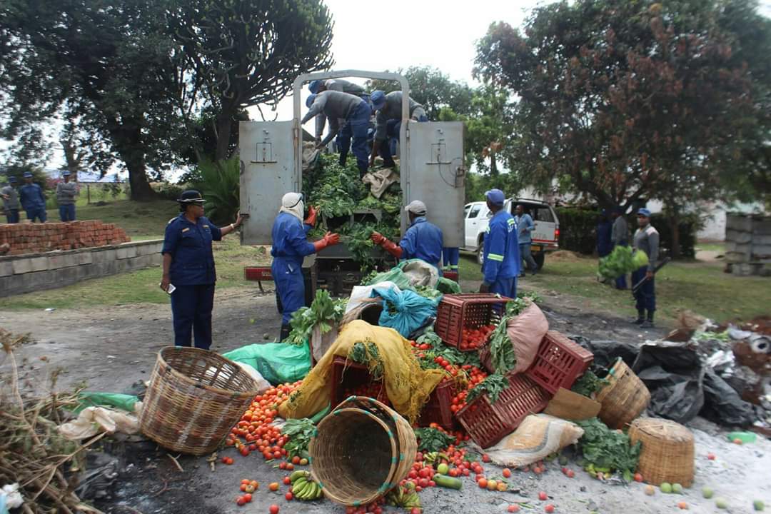 Police Confiscate and Burn Vegetables