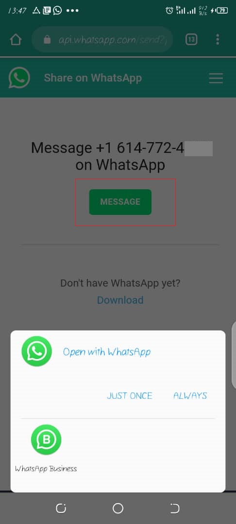 Send WhatsApp Message Without Saving The Number First