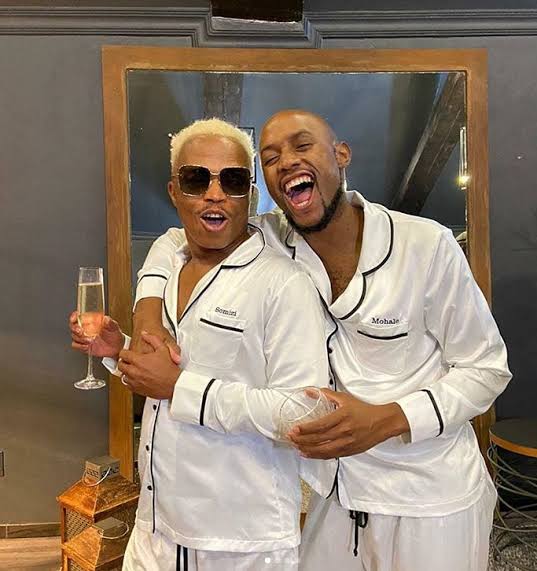 Somizi and Mohale show off alcohol collection