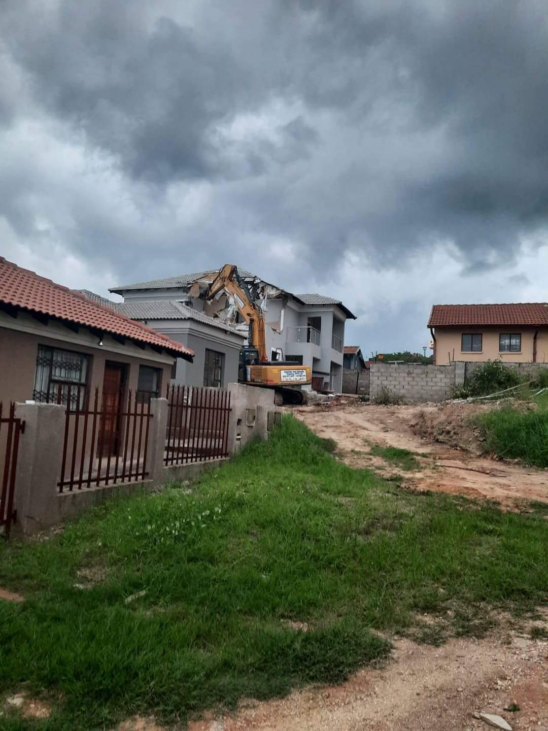 Bitter Blesser Bulldozes Girlfriend's House That He Built For Her After She Cheated