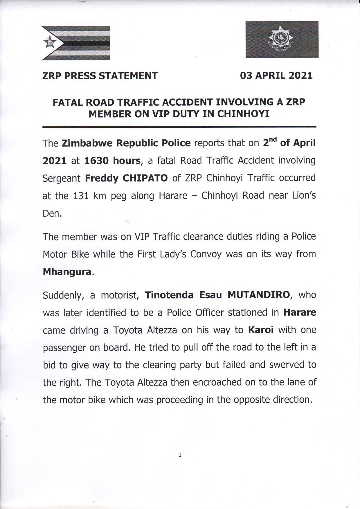 Police Officer Arrested For Causing First Lady's Motorcade Accident Which Killed Biker