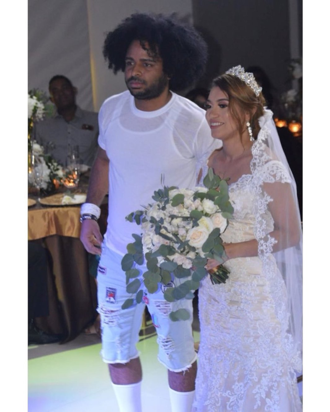 Dominican Singer Gets Social Media Talking After He Weds Whilst Wearing A T-shirt And Ripped Jeans Shorts-iHarare