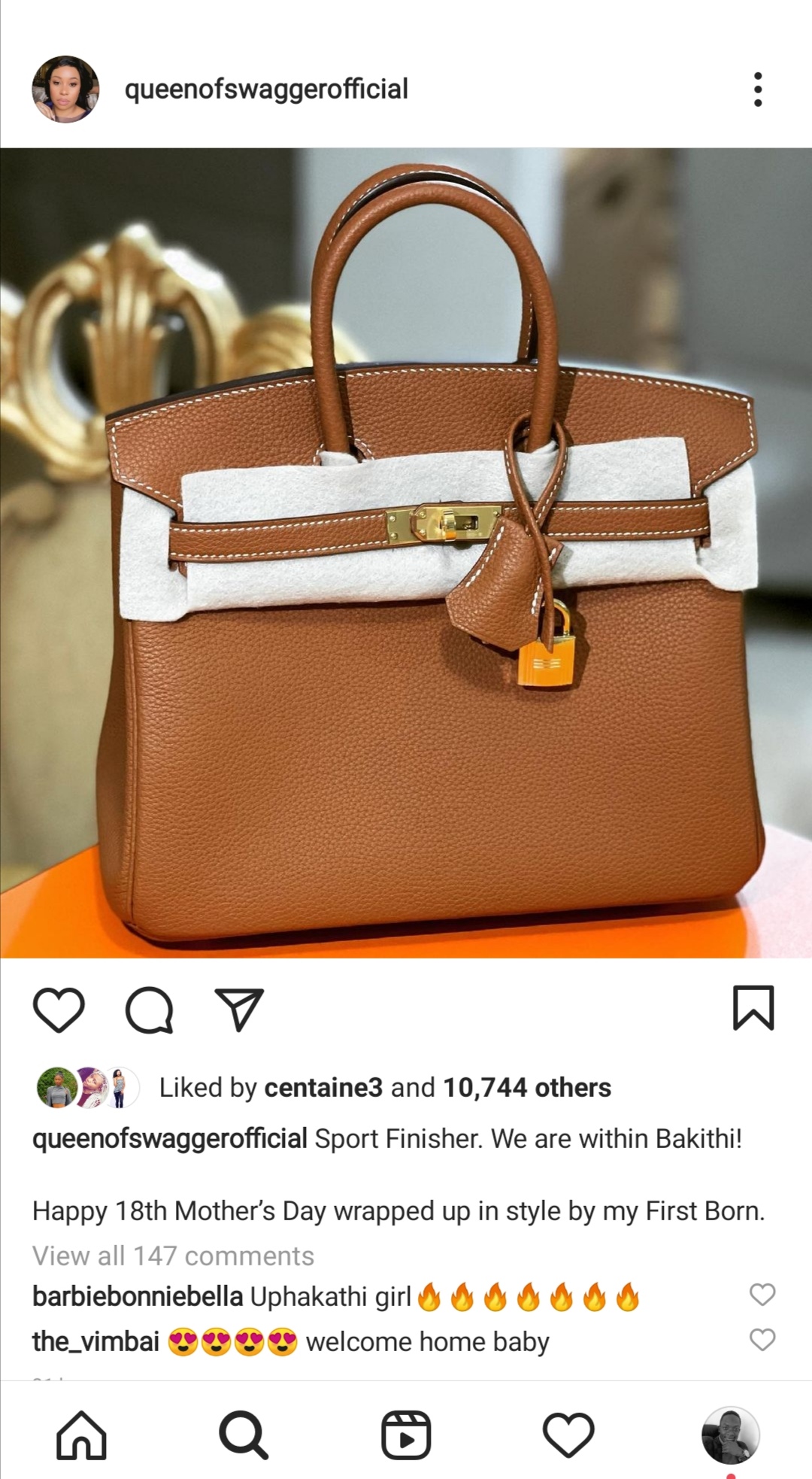 Zimbabwean Socialite, Pokello Nare Exposed For Buying A 'Fake Hermes Birkin Bag' 