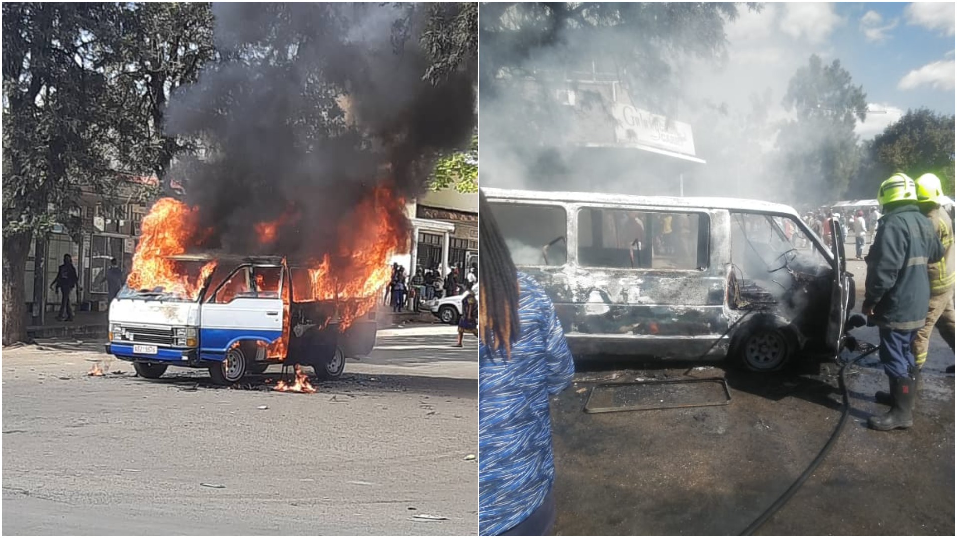 Two Kombis Burnt As Police Clash With Commuter Omnibus Operators In Bulawayo