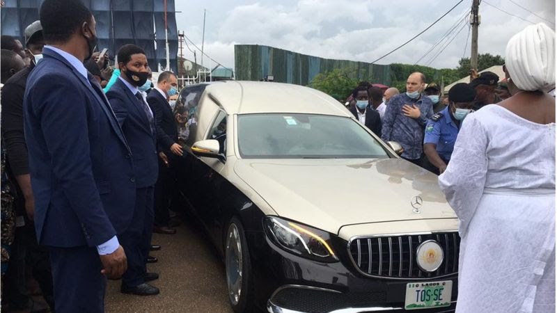 Pics: TB Joshua's Corpse Arrives At Synagogue Church Of All Nations