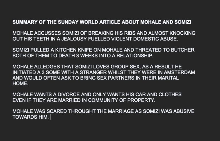 Somizi And Mohale Divorce
