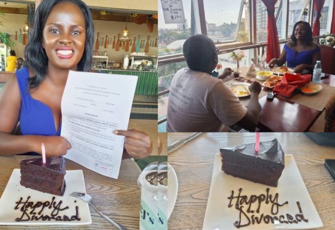 Woman Hangs Out With Ex-Hubby, Cuts Cake While Celebrating Their Divorce