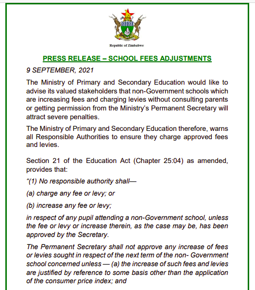 Revert Back To Approved Fees & Levies: Govt Warns Private Schools, Threatens Legal Sanctions