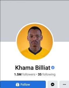 Football Star Khama Billiat's Facebook Page Hacked
