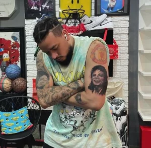 Pic: AKA Inks Another Michael Jackson Tattoo On His Arm