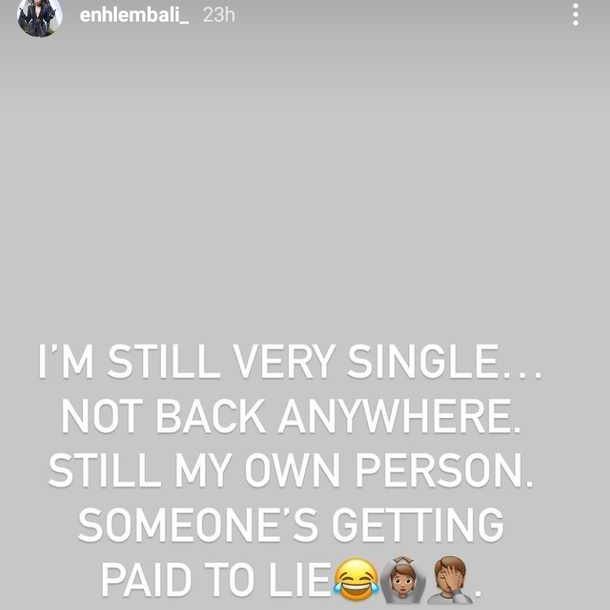 Enhle Mbali relationship status