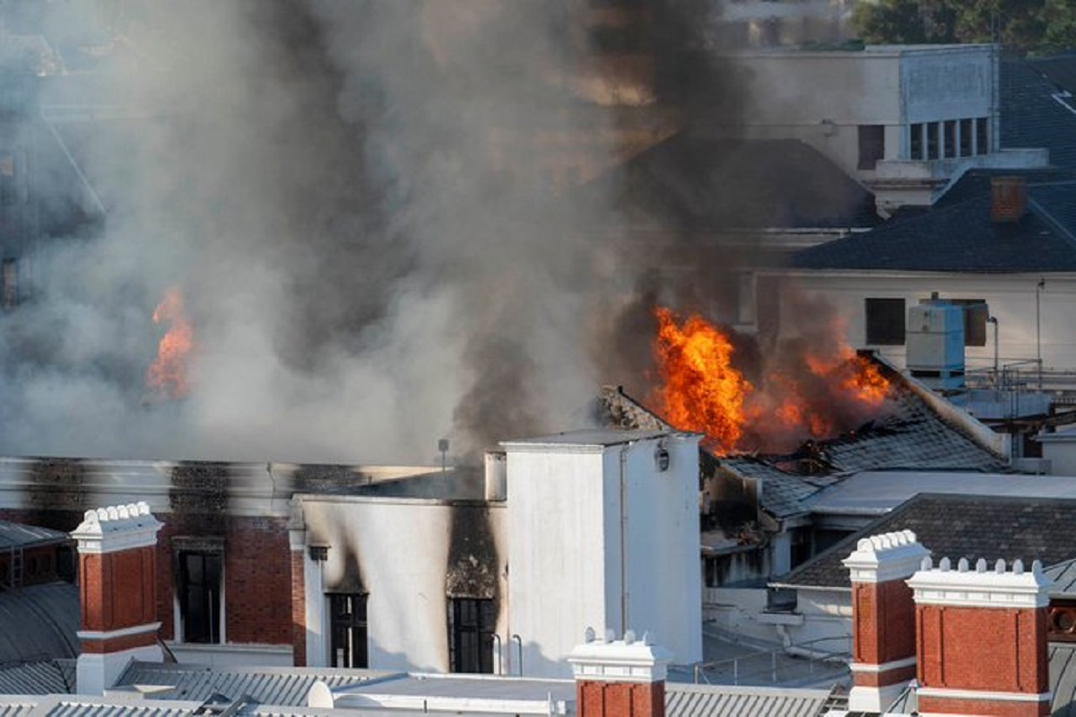 WATCH: South Africa's Parliament Catches Fire-iHarare