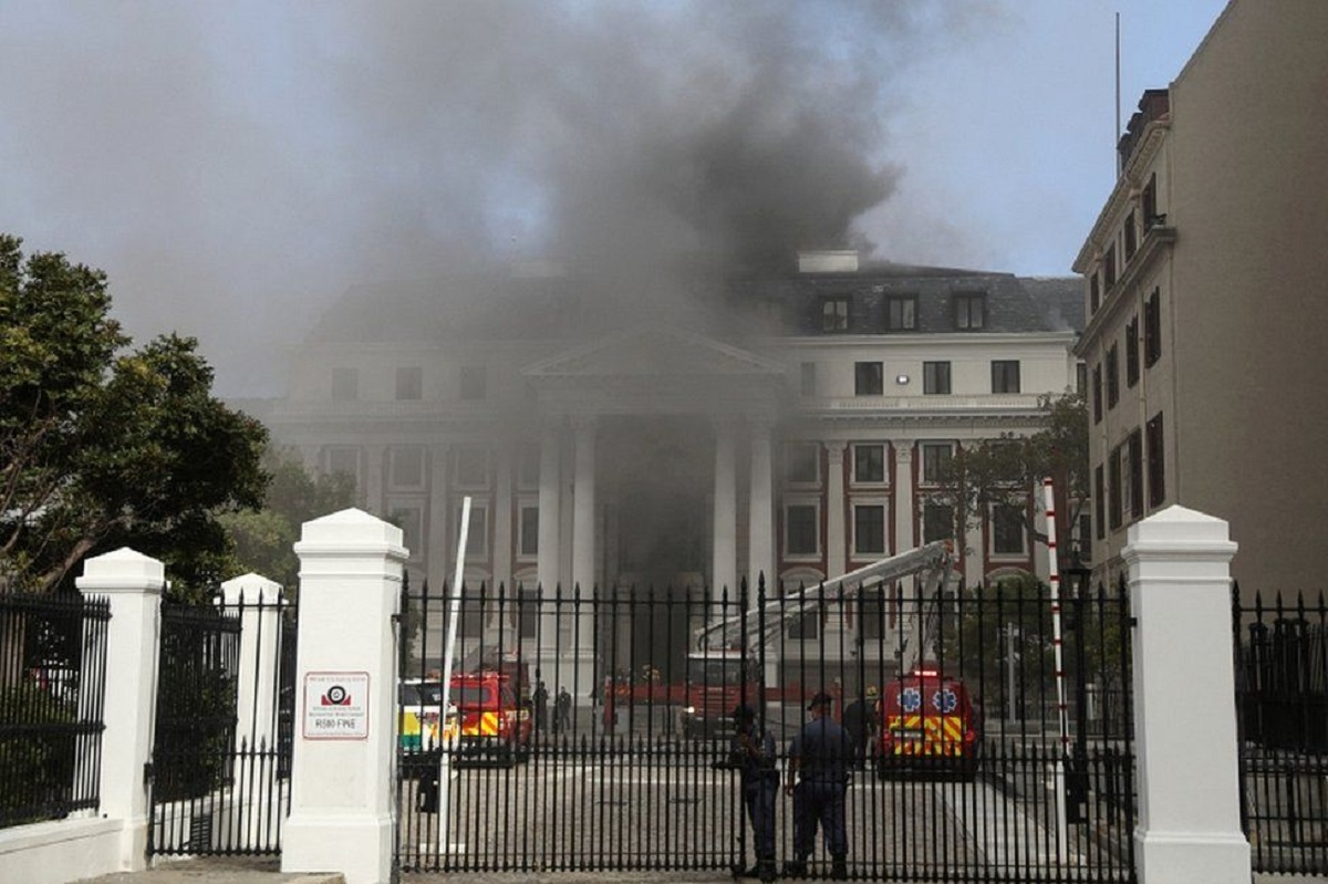 SA Parliament on fire