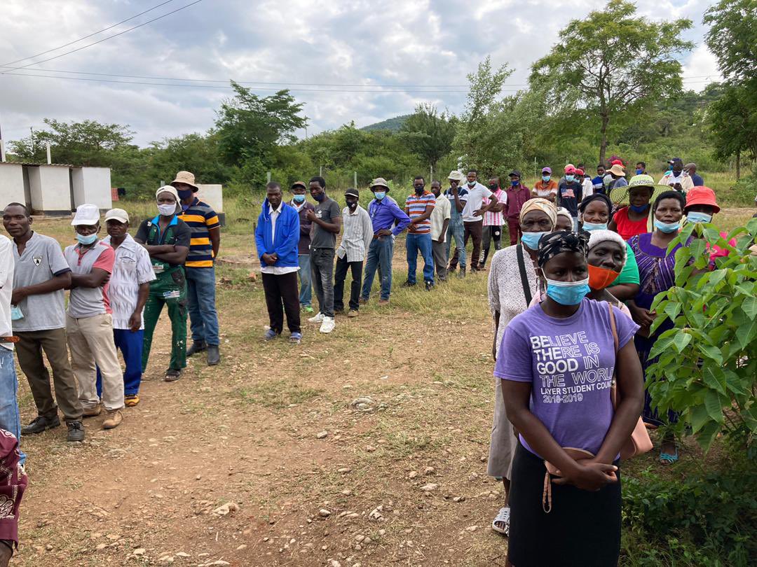 Voters standing in a queue, waiting to vote in Mutasa South. 