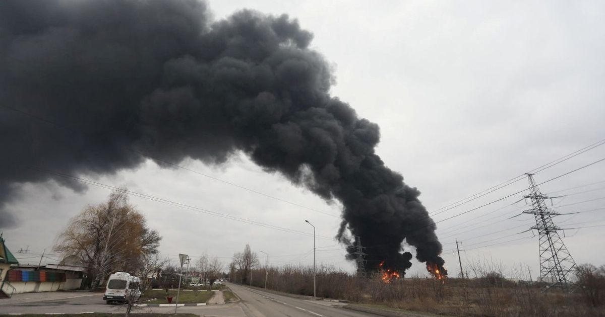 PICS| Ukraine Helicopters Bomb Fuel Depot In Russia