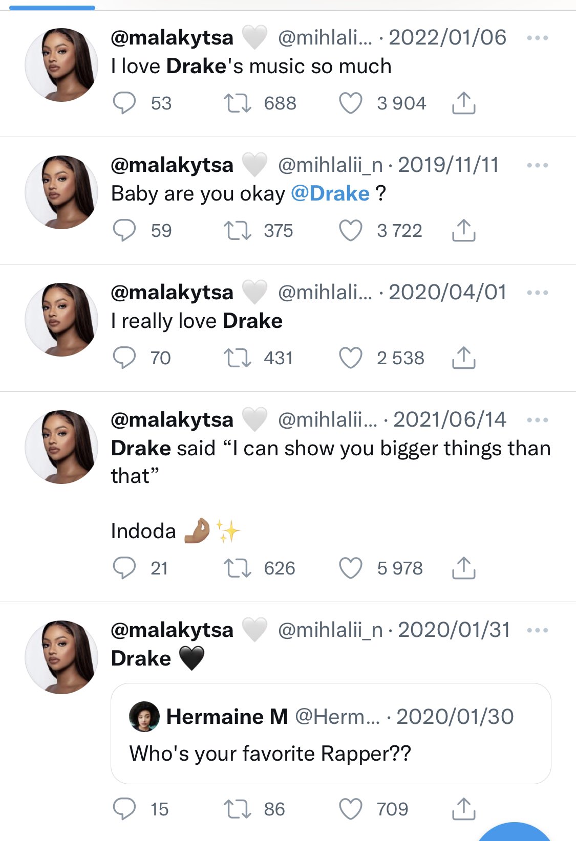 Tweeps React To Drake Choosing Uncle Waffles Over Mihlali
