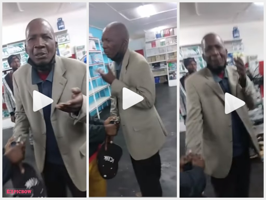 WATCH| Old Man Beaten Up After He Is Caught Red-Handed Trying To Steal A TV & A Decoder