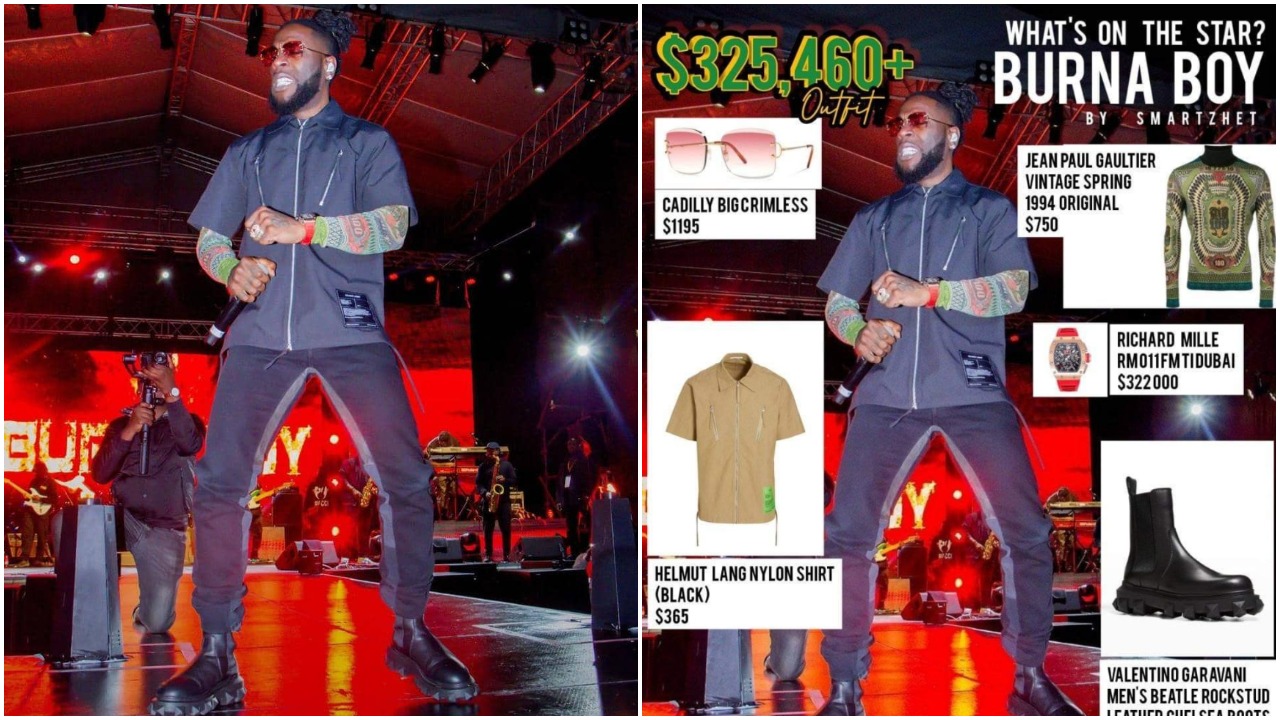 Burna Boy's Friday Night US$325k Outfit Gets Social Media Talking 