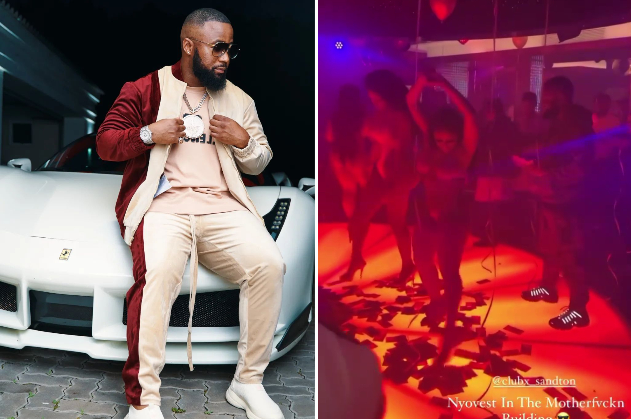 WATCH: Video Of Cassper Nyovest Making It Rain On Dancers At Tebogo Thobejane's Club X Goes Viral