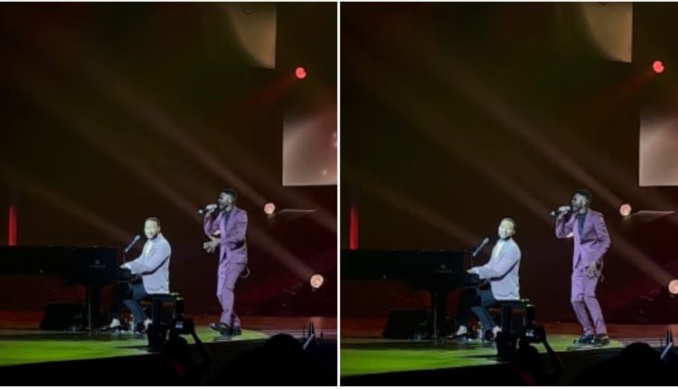 John Legend performs with Mthandazo Gatya