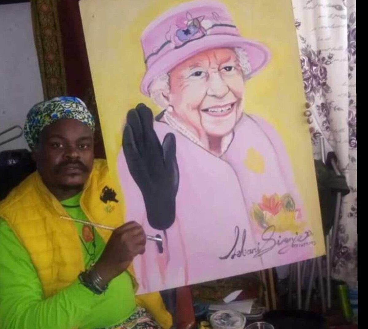 Rasta's Painting Queen Elizabeth