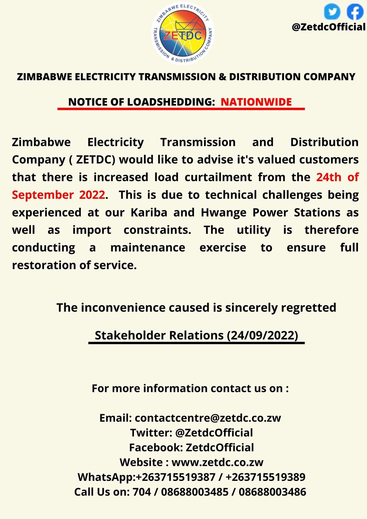 Expect More Hours Of Load Shedding: ZESA Delivers Bad News As Electricity Power Cuts Get Worse
